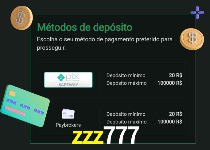 O cassino zzz777 oferece uma grande variedade de métodos de pagamento